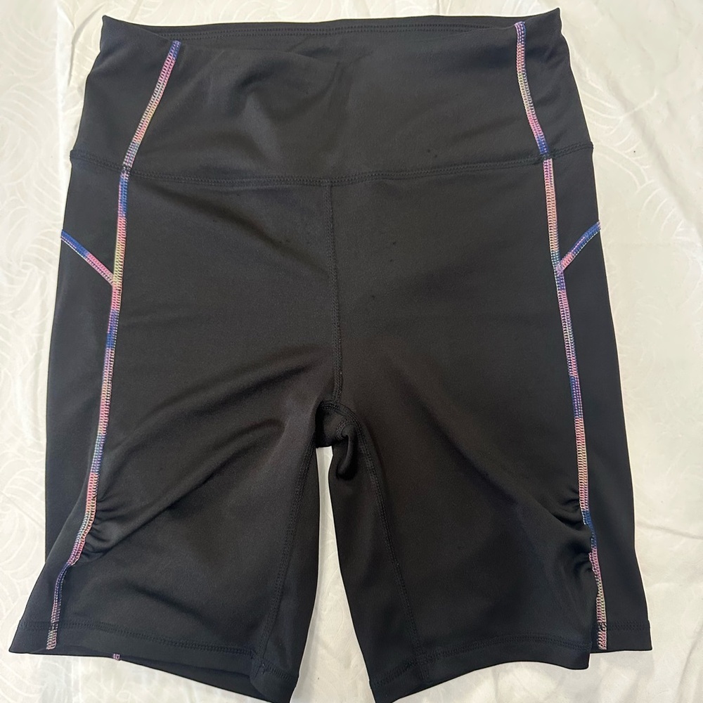 Bebe Black Athletic Shorts with Elastic Waistband